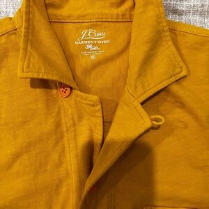 J. Crew Garment-Dyed Button-Up in Golden Yellow